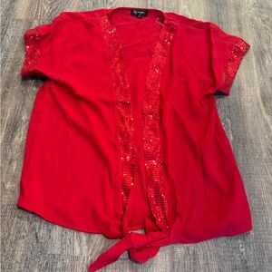 Lily Morgan Red Sequence Blouse